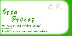 otto preisz business card